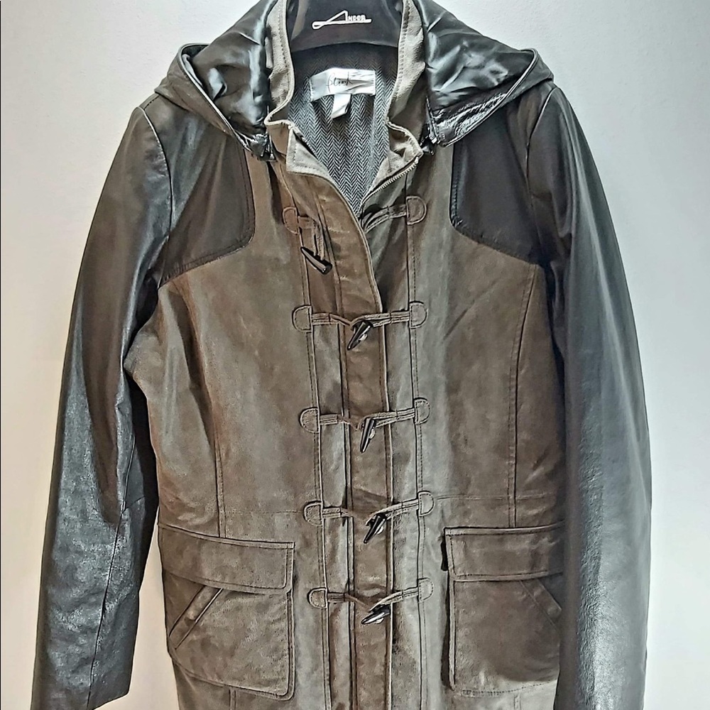 Blink by Danier leather hooded coat